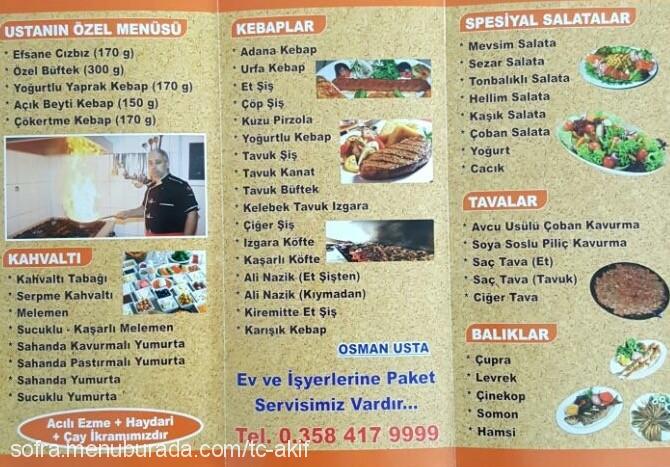 Deniz Cafe Restaurant Osman Ustanın Yeri, Yenidoğan Menü Fotoğrafı