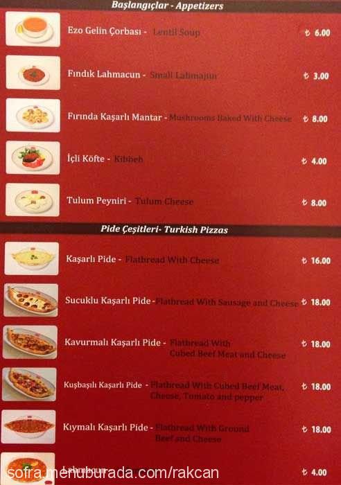 Güler Ocakbaşı, Zincirlikuyu Menü Fotoğrafı