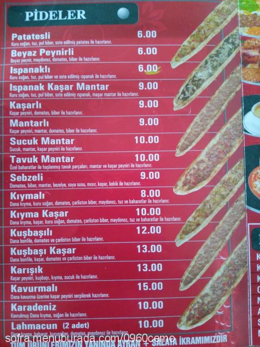Pide Keyfi, Ostim Menü Fotoğrafı
