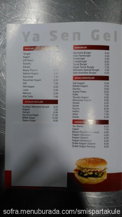 Suadiye Marmaris, Tahtakale Menü Fotoğrafı