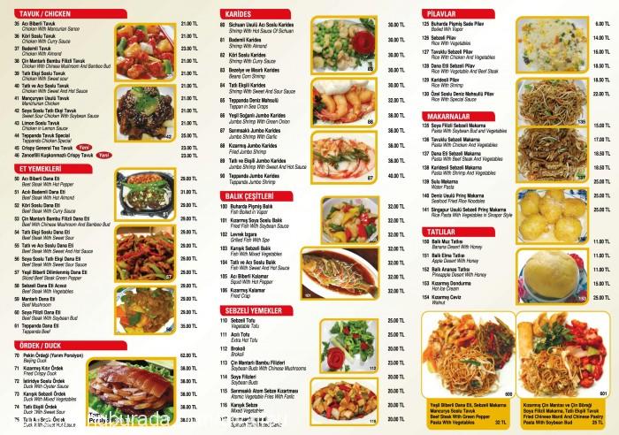 A Wai Lou Restaurant, Mecidiyeköy Menü Fotoğrafı