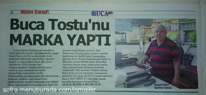 Buca Tostçusu, Dumlupınar Menü Fotoğrafı