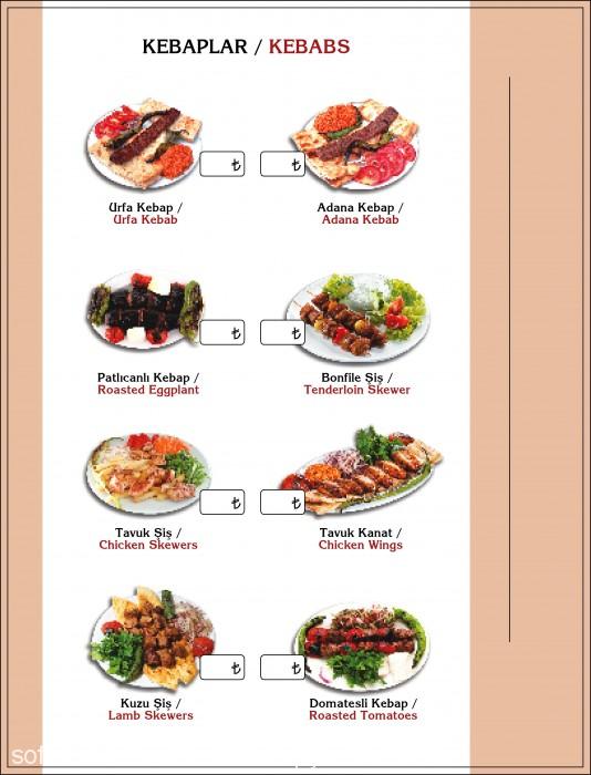 Çalıkuşu Restaurant, Camiikebir Menü Fotoğrafı