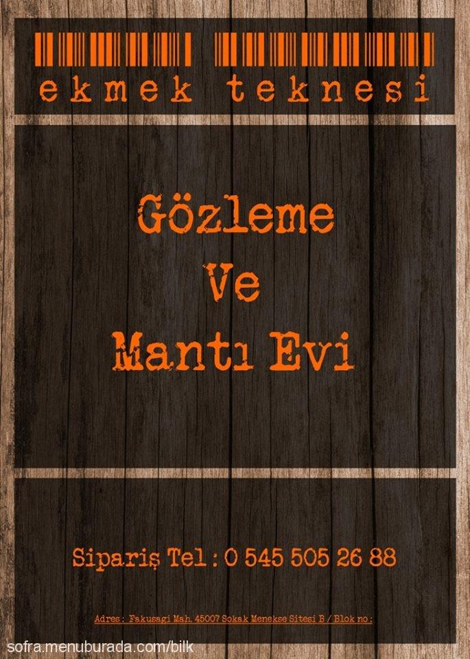 Ekmek Teknesi, Fakıuşağı Menü Fotoğrafı