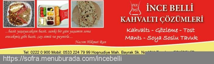 İncebelli Kahvaltı, İstasyon Menü Fotoğrafı