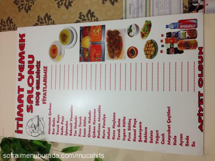 İtimat Yemek Salonu, Selimiye Menü Fotoğrafı