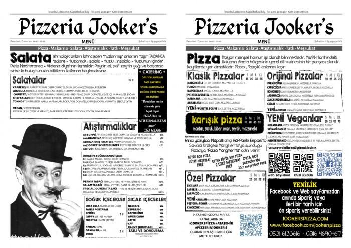 Pizzeria Jookers, Küçükbakkalköy Menü Fotoğrafı