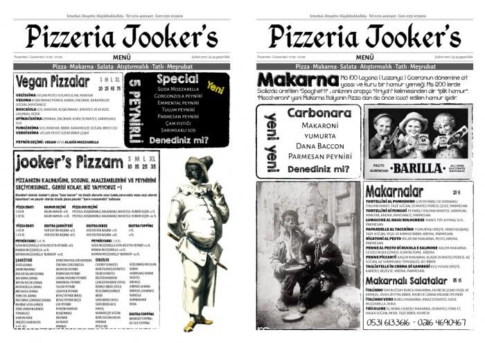Pizzeria Jookers, Küçükbakkalköy Menü Fotoğrafı