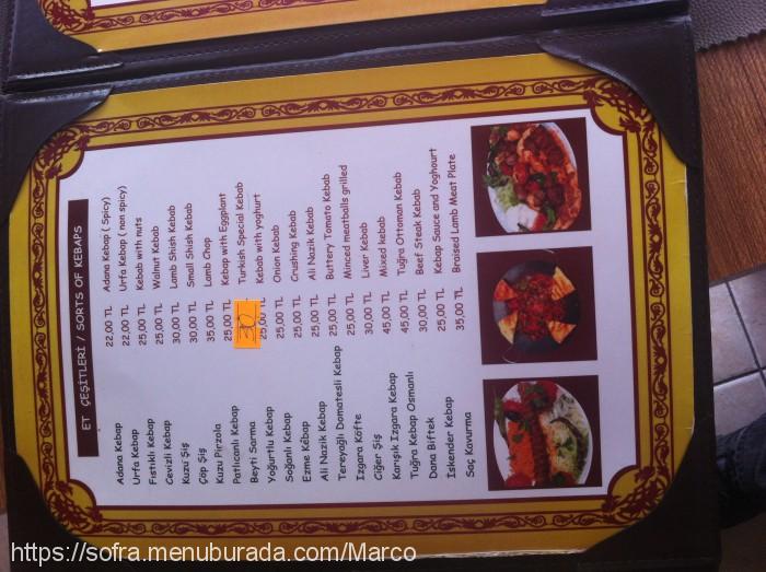 Tuğra Kebap House, Sultanahmet Menü Fotoğrafı
