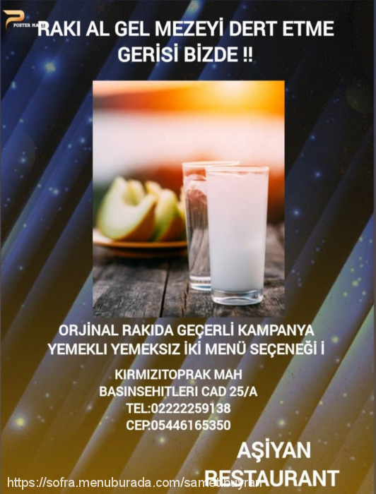 Aşiyan Restoran, Tepebaşı Menü Fotoğrafı