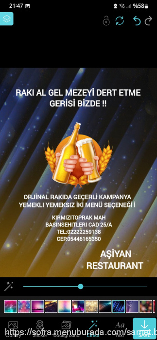 Aşiyan Restoran, Tepebaşı Menü Fotoğrafı