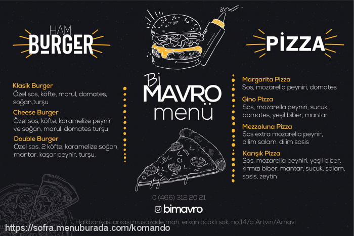 Bimavro, Yukarı Hacılar Menü Fotoğrafı