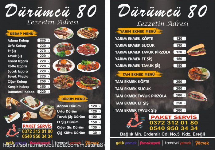 Dürümcü 80, Bağlık Menü Fotoğrafı