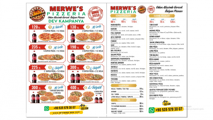Merwes Pizzeria Italiano, Manavgat Menü Fotoğrafı
