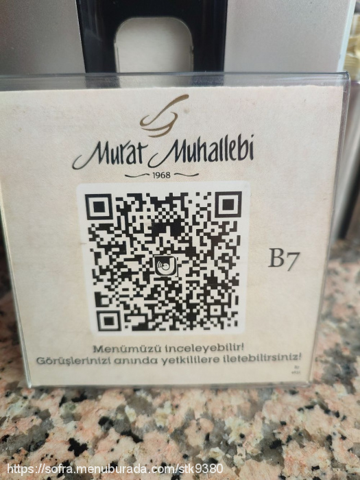 Murat Muhallebicisi, Kadıköy Rıhtım Menü Fotoğrafı