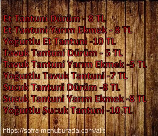 Bereket Tantuni & Çiğ Köfte, Sahil Menü Fotoğrafı