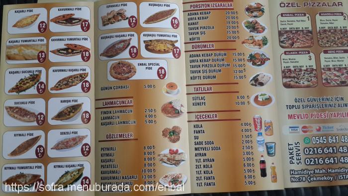 Enbal Pide Lahmacun, Hamidiye Menü Fotoğrafı