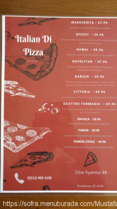 Italian Dipizza, Bilkent Menü Fotoğrafı