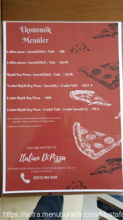 Italian Dipizza, Bilkent Menü Fotoğrafı
