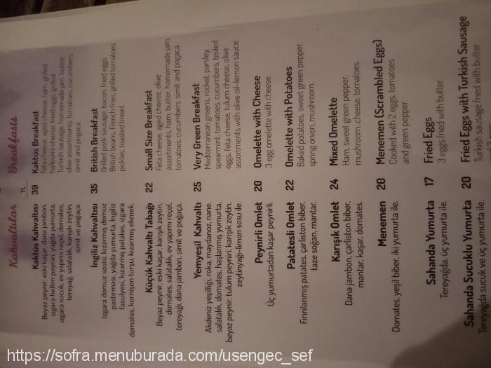 Kaktüs Kahvesi, Cihangir Menü Fotoğrafı