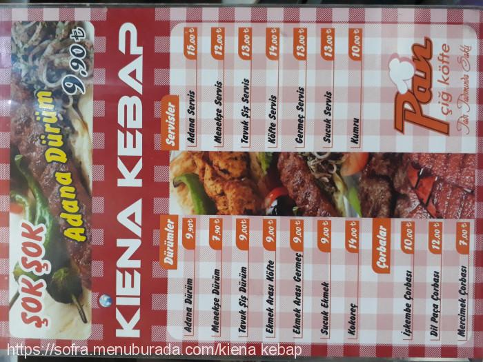 Kiena Kebap & Mangal Evi, 100. Yıl Menü Fotoğrafı
