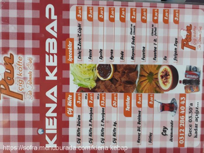 Kiena Kebap & Mangal Evi, 100. Yıl Menü Fotoğrafı