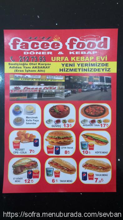 My Facee Food, Minarecik Menü Fotoğrafı