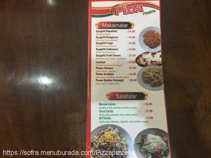 Pizza Pizzeria, Donanmacı Menü Fotoğrafı