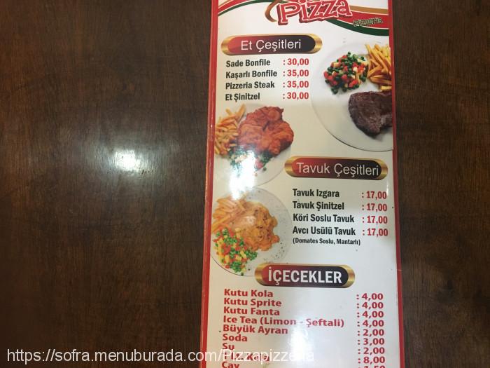 Pizza Pizzeria, Donanmacı Menü Fotoğrafı