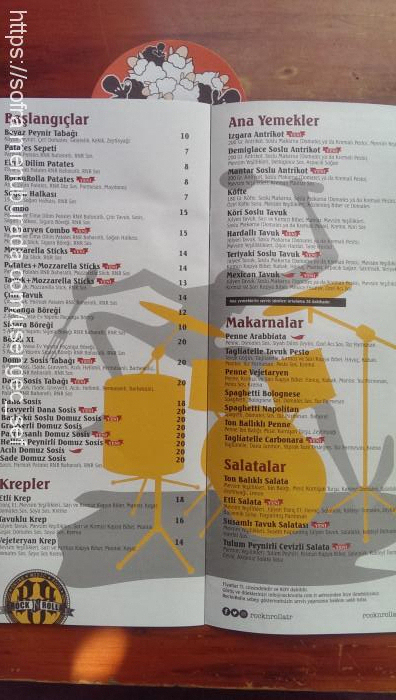 Rock N Rolla, Kadıköy Menü Fotoğrafı