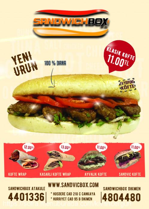 Sandwichbox, Hoşdere Menü Fotoğrafı