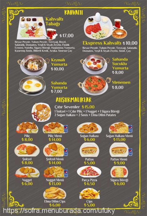 Vanilla Cafe, Cumhuriyet Menü Fotoğrafı