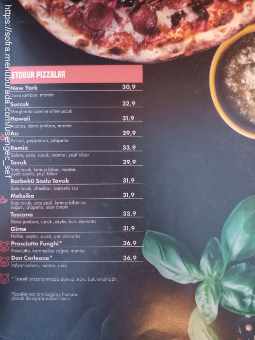 Bafetto Pizza, Caddebostan Menü Fotoğrafı