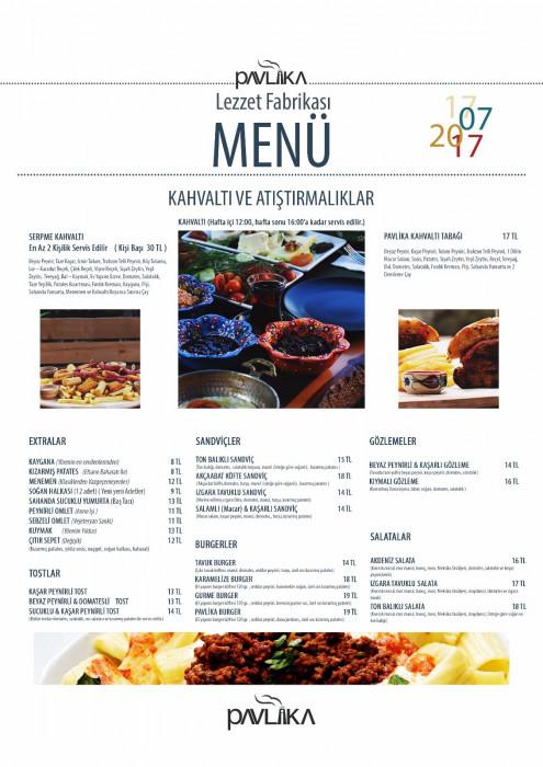 Pavlika Cafe, Kalkınma Menü Fotoğrafı