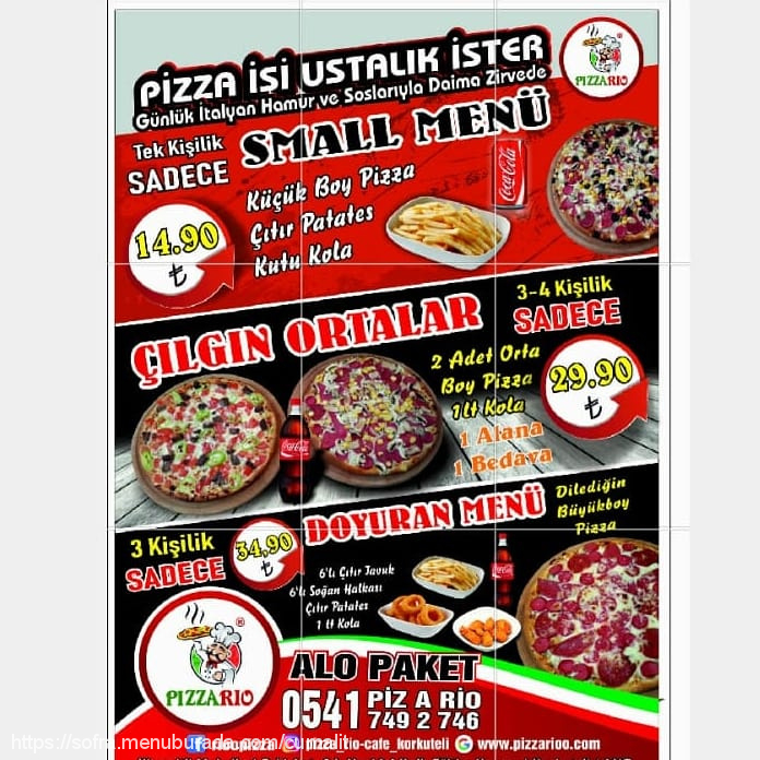 Pizza Rio & Cafe, Kiremitli Menü Fotoğrafı