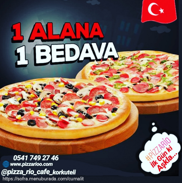 Pizza Rio & Cafe, Kiremitli Menü Fotoğrafı