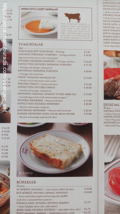 Saray Muhallebecisi, Fenerbahçe Menü Fotoğrafı