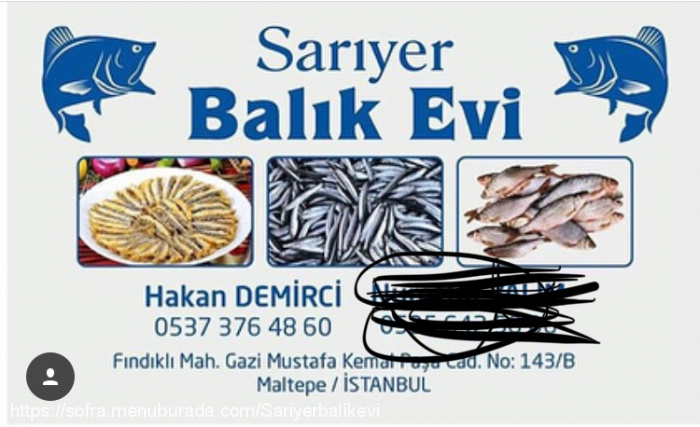 Sarıyer Balık Evi, Fındıklı Menü Fotoğrafı