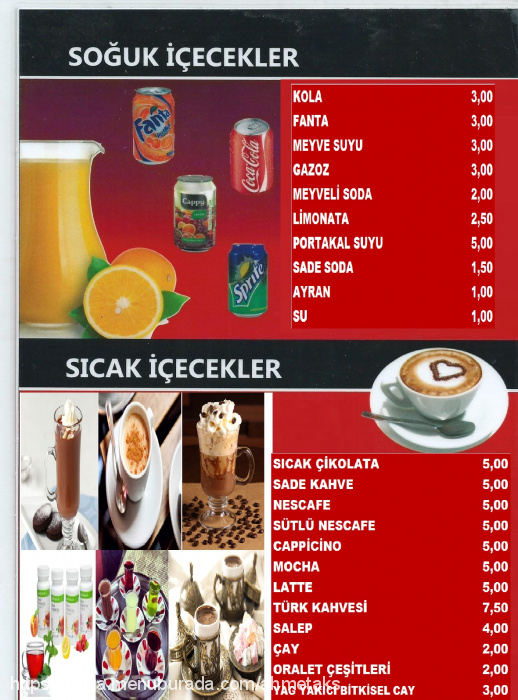 Seval Pastanesi, Burç Menü Fotoğrafı