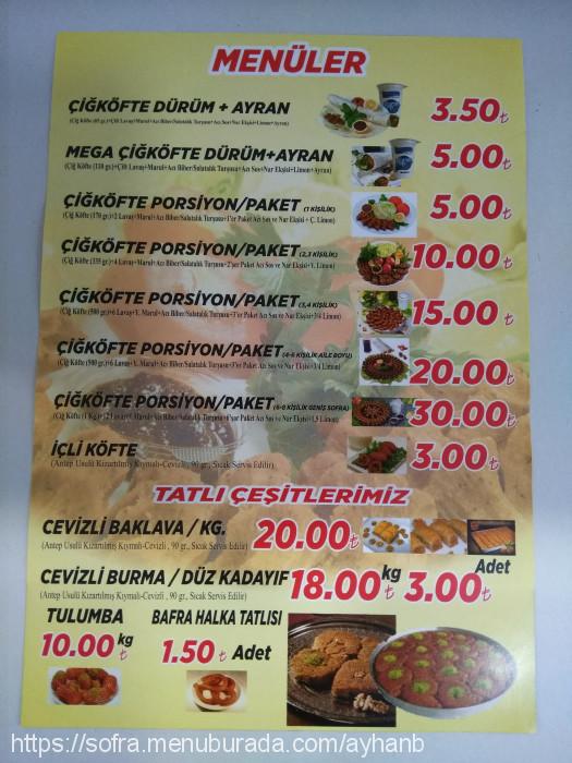 Tarihi Adıyaman Çığköftecisi, Hançerli Menü Fotoğrafı