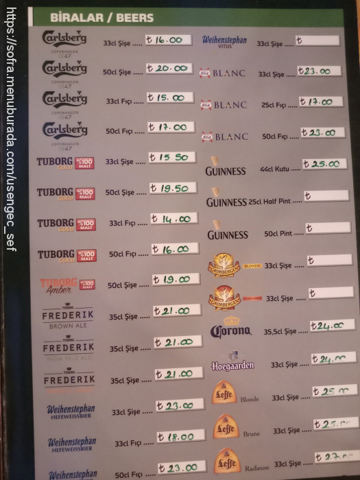 Bahane Kültür, Kadıköy Menü Fotoğrafı