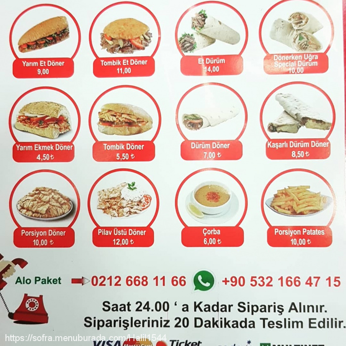 Dönerken Uğra, Sultançiftliği Menü Fotoğrafı