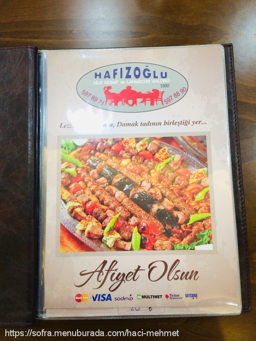 Hafızoğlu Lahmacun Kebap Salonu, Arnavutköy Merkez Menü Fotoğrafı
