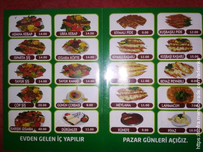 Ispartalı Özçınar Restaurant, Yeni Emek Menü Fotoğrafı