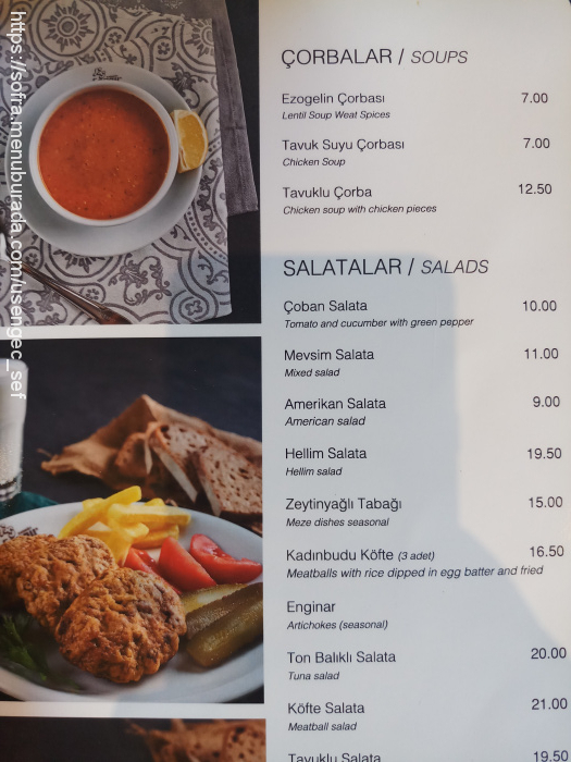 Saray Muhallebicileri, Bahariye Menü Fotoğrafı