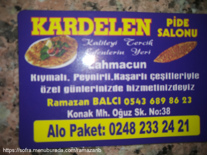 Kardelen Pide Salonu, Konak Menü Fotoğrafı
