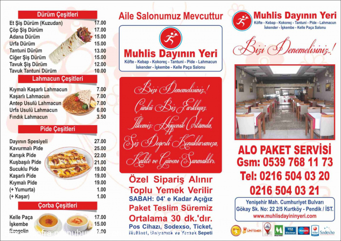 Muhlis Dayının Yeri, Kurtköy (Atlantis AVM) Menü Fotoğrafı
