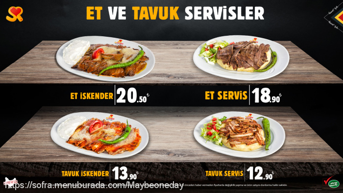Sr Döner, Namık Kemal Menü Fotoğrafı