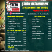 Şirin Restaurant, Budak  Menü Fotoğrafı Orta