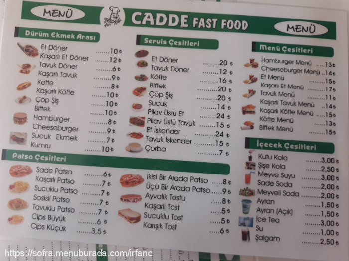 Cadde Döner Bingöl, İnönü Menü Fotoğrafı